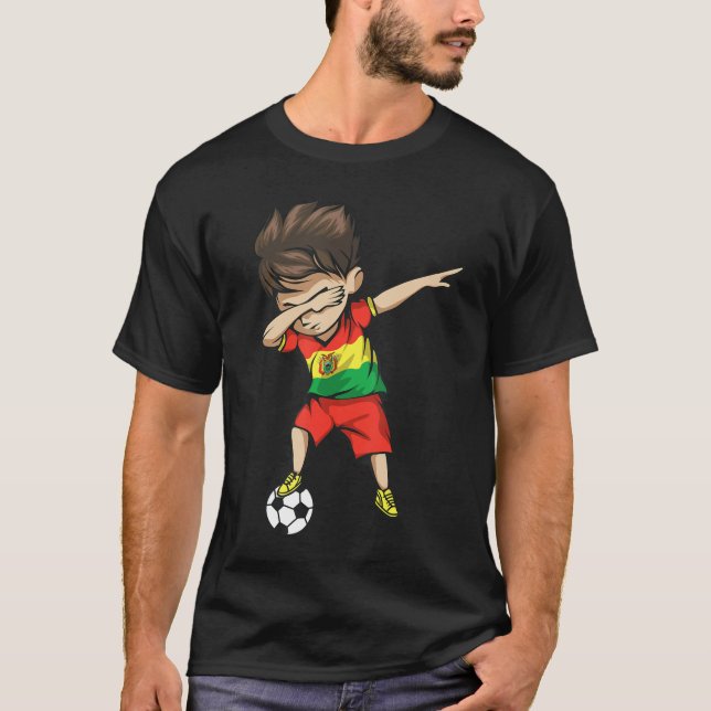 Dabbing Soccer Boy Bolivia Jersey Shirt - Bolivian (Vorderseite)