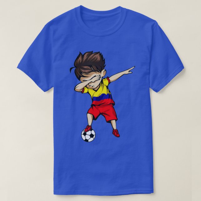 Dabbing Soccer Boy Colombia Jersey Colombian Footb T-Shirt (Design vorne)