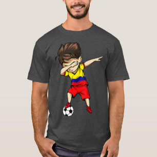 Dabbing Soccer Boy Colombia Jersey Kolumbianer Fuß T-Shirt