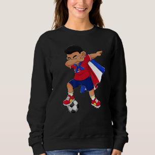 Dabbing Soccer Boy Costa Rica Football Flag Kinder Sweatshirt