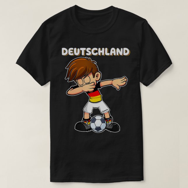 Dabbing Soccer Boy Germany Jersey Germany Kids Fan T-Shirt (Design vorne)