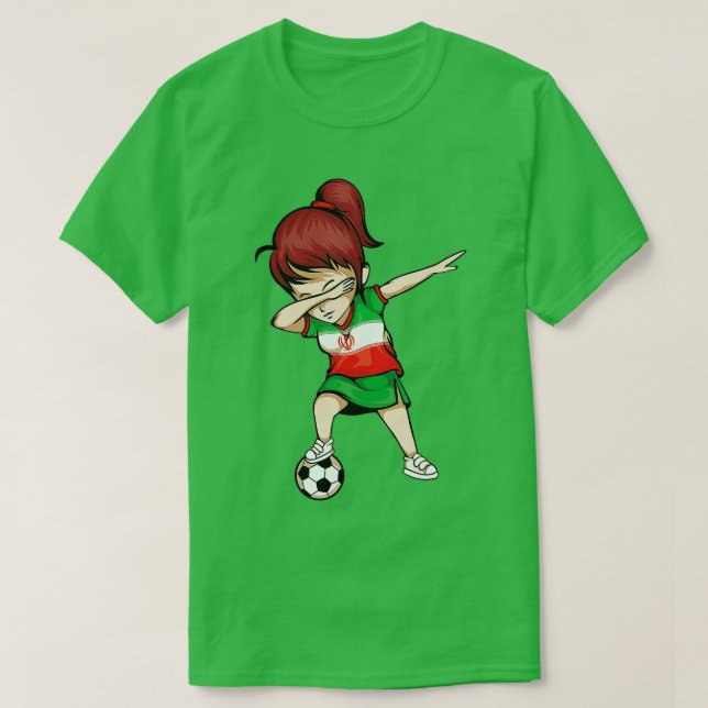 Dabbing Soccer Girl Iran Jersey - Iranischer Fußba T-Shirt (Design vorne)