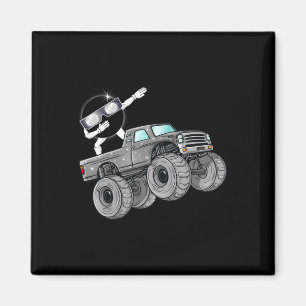 Dabbing Solar Eclipse Monster Truck Fun Jungs Kind Magnet