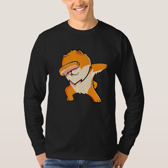 Dabbing Spitz Dog Dab Dance T-Shirt (Vorderseite)