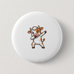 Dabbing Süße Kuh Vintage Gravur T-Shirt Design_ Button