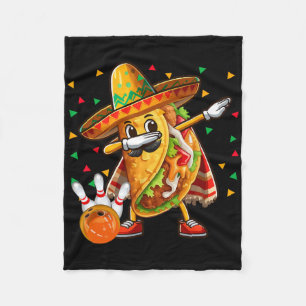 Dabbing Taco Bowlingspieler Cinco De Mayo Spieler Fleecedecke