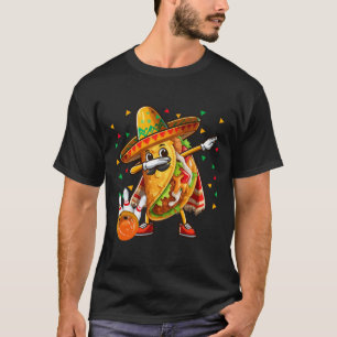 Dabbing Taco Bowlingspieler Cinco De Mayo Spieler T-Shirt