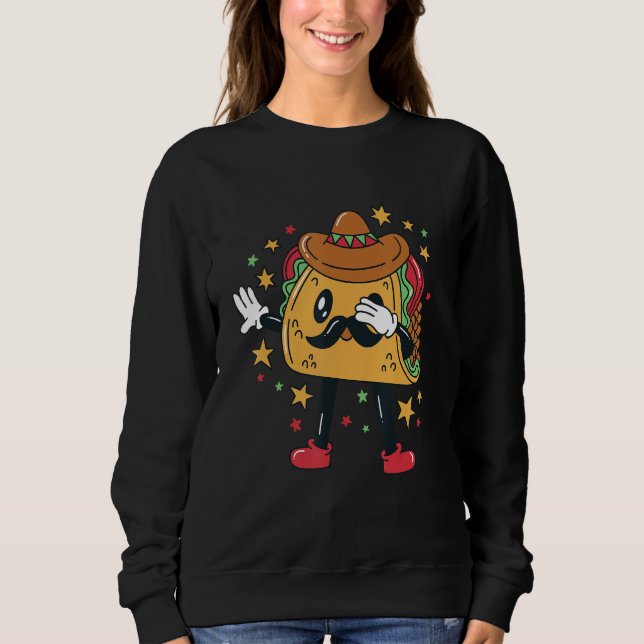 Dabbing Taco Character Sweatshirt (Vorderseite)