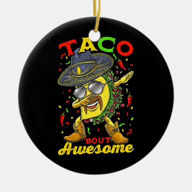 Dabbing Taco Cinco De Mayo Boys Männer mexikanisch Keramik Ornament (Vorne)