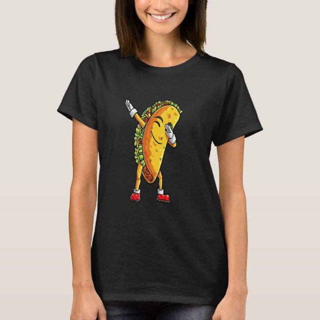 Dabbing Taco Cinco De Mayo Boys Männer mexikanisch T-Shirt (Vorderseite)