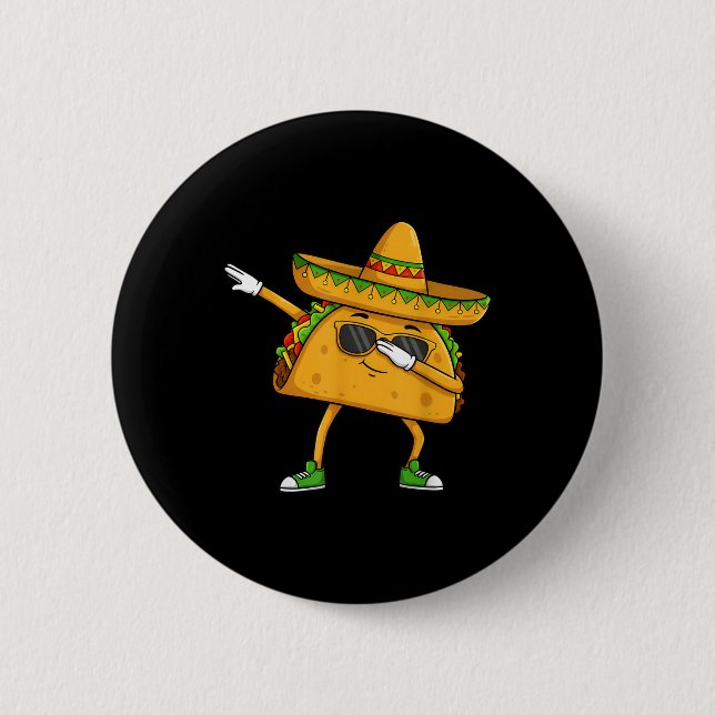 Dabbing Taco Cinco De Mayo Funny Mexic Food Dab Button (Vorderseite)
