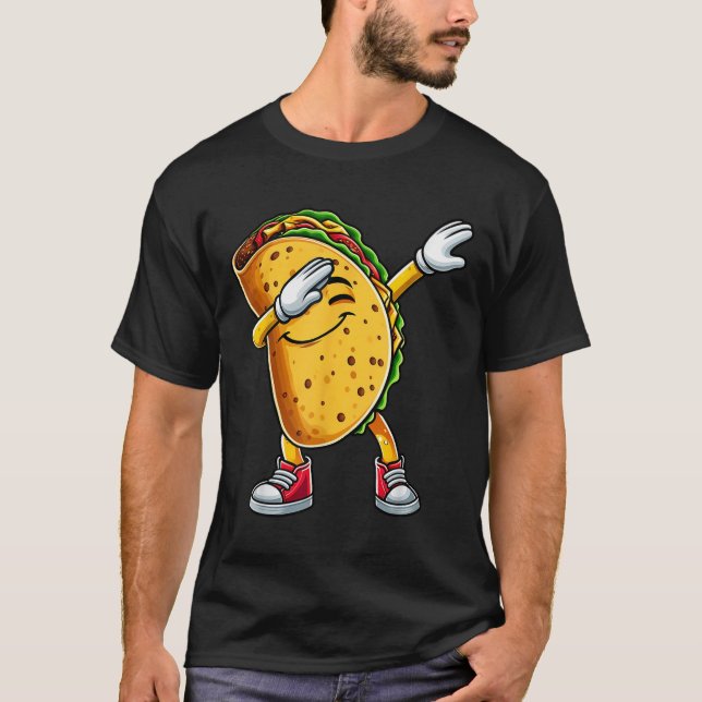 Dabbing Taco Cinco De Mayo Funny Mexicanisches Foo T-Shirt (Vorderseite)