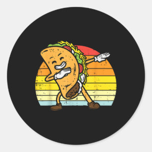 Dabbing Taco Dab Retro Cinco De Mayo Men Boys Yout Runder Aufkleber