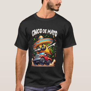 Dabbing Taco Fahrender Monstertruck Lustiger Cinco T-Shirt