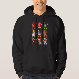 Dabbing Team Weihnachtsmann Frau Claus Pinguin Elf Hoodie