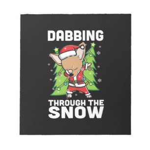 Dabbing Through Snow Chihuahua Weihnachtshund Notizblock