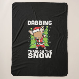 Dabbing Through Snow Chihuahua Weihnachtshund Sherpadecke