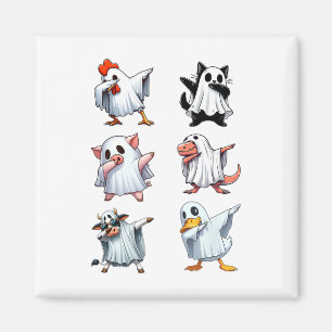 Dabbing Tiere Farm Halloween Ghost Kostüm Funny Magnet