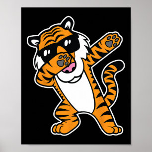 Dabbing Tiger Funny Cool Dating Big Cat Dab Shirt Poster