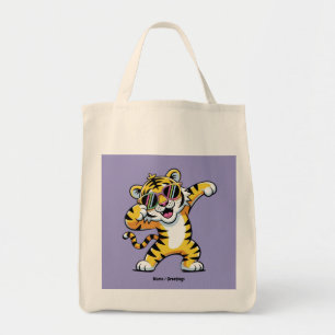 Dabbing-Tiger mit Sonnenbrille im Regenbogen lusti Tragetasche