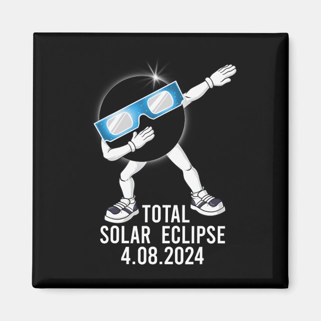 Dabbing Total Solar Eclipse 04.08.2024 Fun Dab Boy Magnet (Vorne)