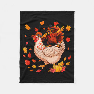Dabbing Truthahn auf Hühner Thanksgiving Herbst Lg Fleecedecke