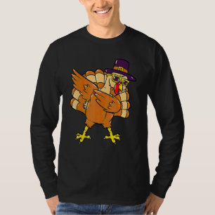 Dabbing Truthahn Erntedankfest Pilger Jungen Mädch T-Shirt