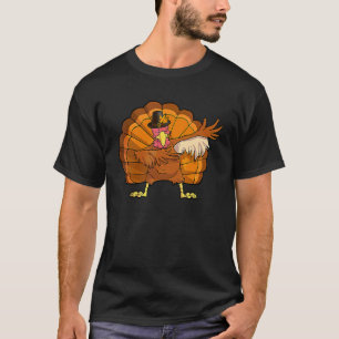 Dabbing Truthahn Erntedankfest Pilger Jungen Mädch T-Shirt