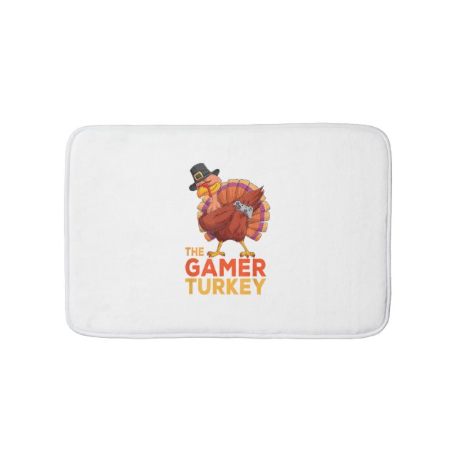 Dabbing Turkey Gamer Erntedank Gaming Kids Boys Badematte (Vorderseite)