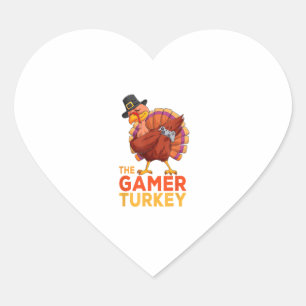 Dabbing Turkey Gamer Erntedank Gaming Kids Boys Herz-Aufkleber