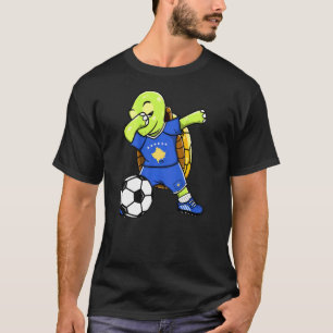 Dabbing Turtle Kosovo Soccer Fans Jersey Kosovo F T-Shirt