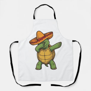 Dabbing Turtle Sombrero Vintage Vector Design_1 Schürze