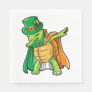 Dabbing Turtle St Patricks Day Boys Leprechaun Serviette