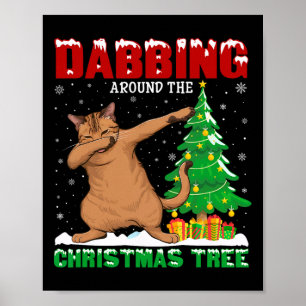 Dabbing um den Weihnachtsbaum A Poster