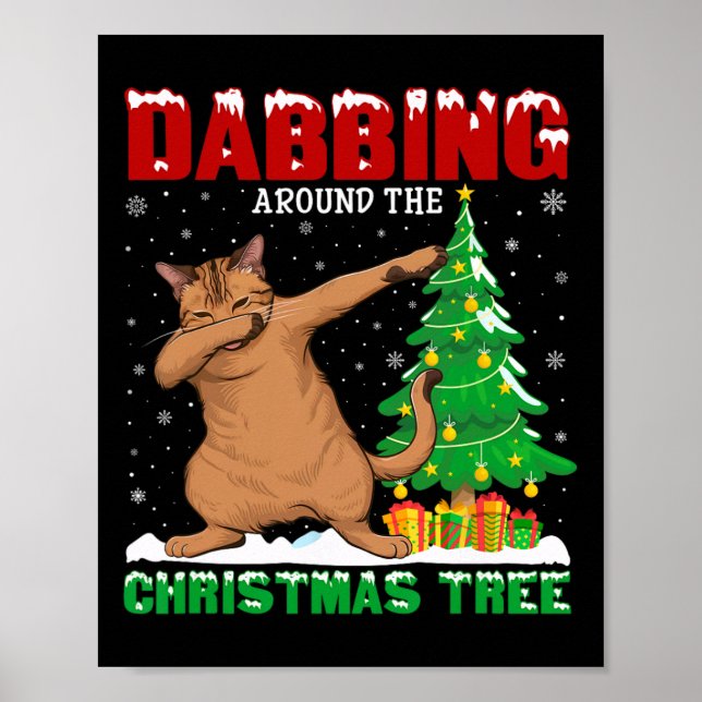 Dabbing um den Weihnachtsbaum A Poster (Vorne)
