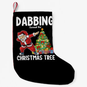 Dabbing um den Weihnachtsbaum Santa Feiertage Kleiner Weihnachtsstrumpf