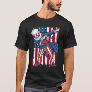 Dabbing Uncle Sam 4th July American Flag Geschenke T-Shirt