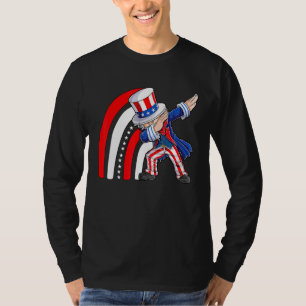 Dabbing Uncle Sam American USA Flag 4. Juli Pa T-Shirt