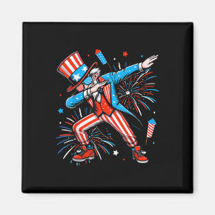 Dabbing Uncle Sam Independence Day American Flag 4 Magnet