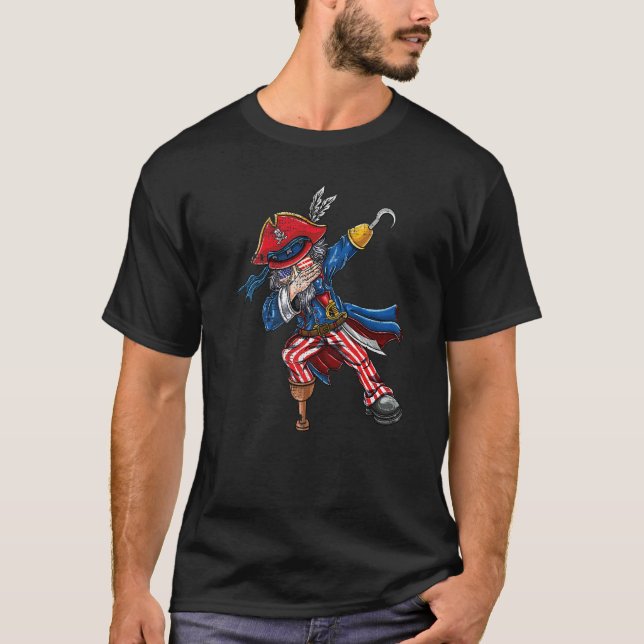 Dabbing Uncle Sam Pirate Vintag T-Shirt (Vorderseite)