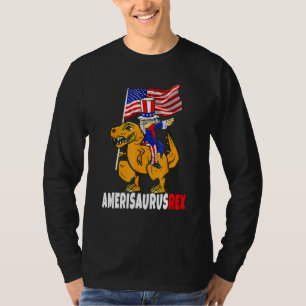 Dabbing Uncle Sam Riding Dinosaur Rex 4. Juli T-Shirt