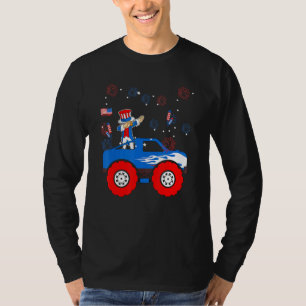 Dabbing Uncle Sam Riding Monster Truck 4. Juli T-Shirt