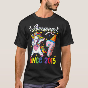 Dabbing Unicorn 7. Geburtstag Phantastisch 2015 7  T-Shirt