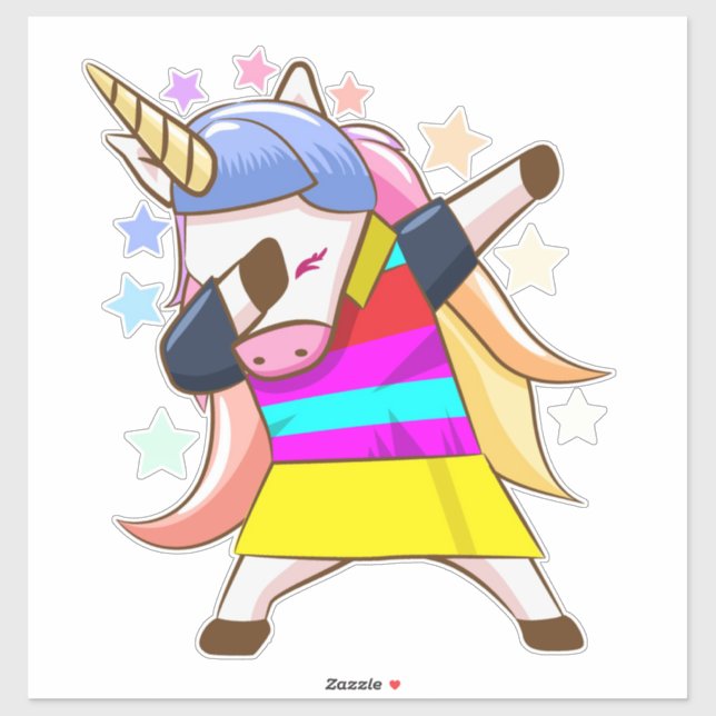 Dabbing Unicorn-Aufkleber Aufkleber (Blatt)
