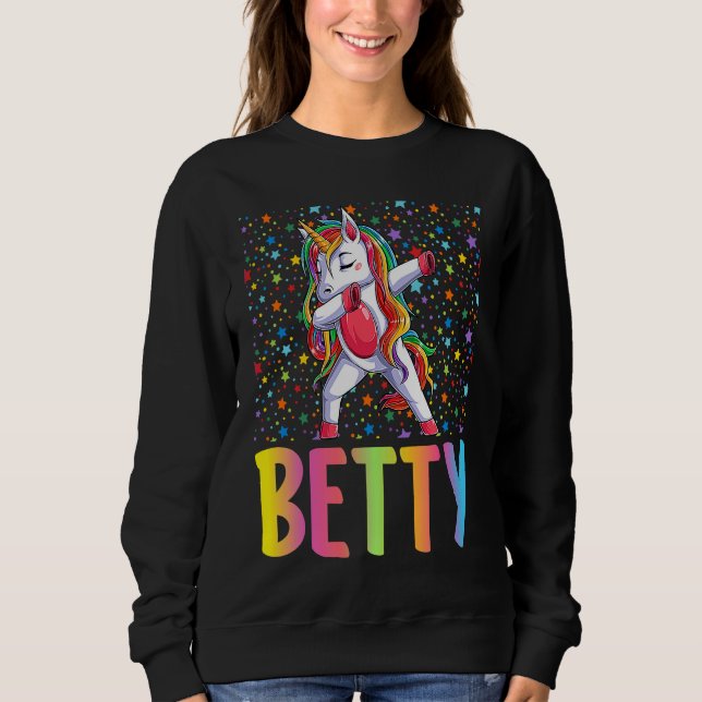 Dabbing Unicorn Betty Sweatshirt (Vorderseite)
