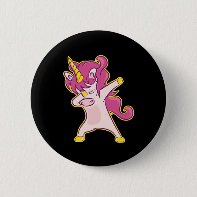 Dabbing Unicorn Button (Vorderseite)