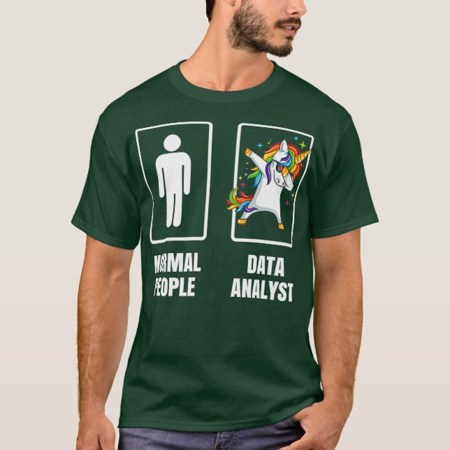 Dabbing Unicorn Data Analyst Data Scientist T-Shirt (Vorderseite)