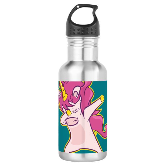 Dabbing Unicorn Edelstahlflasche (Vorderseite)