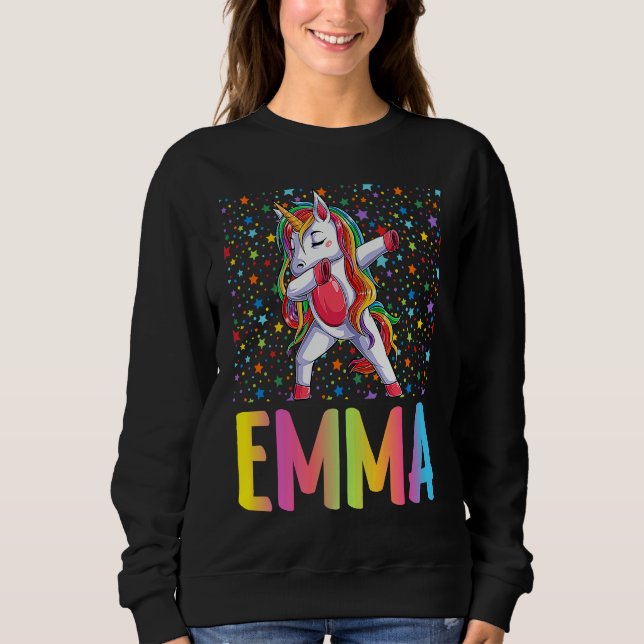 Dabbing Unicorn Emma Sweatshirt (Vorderseite)