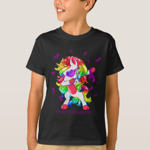 Dabbing Unicorn Epilepsy Sensibilisierungskampagne T-Shirt